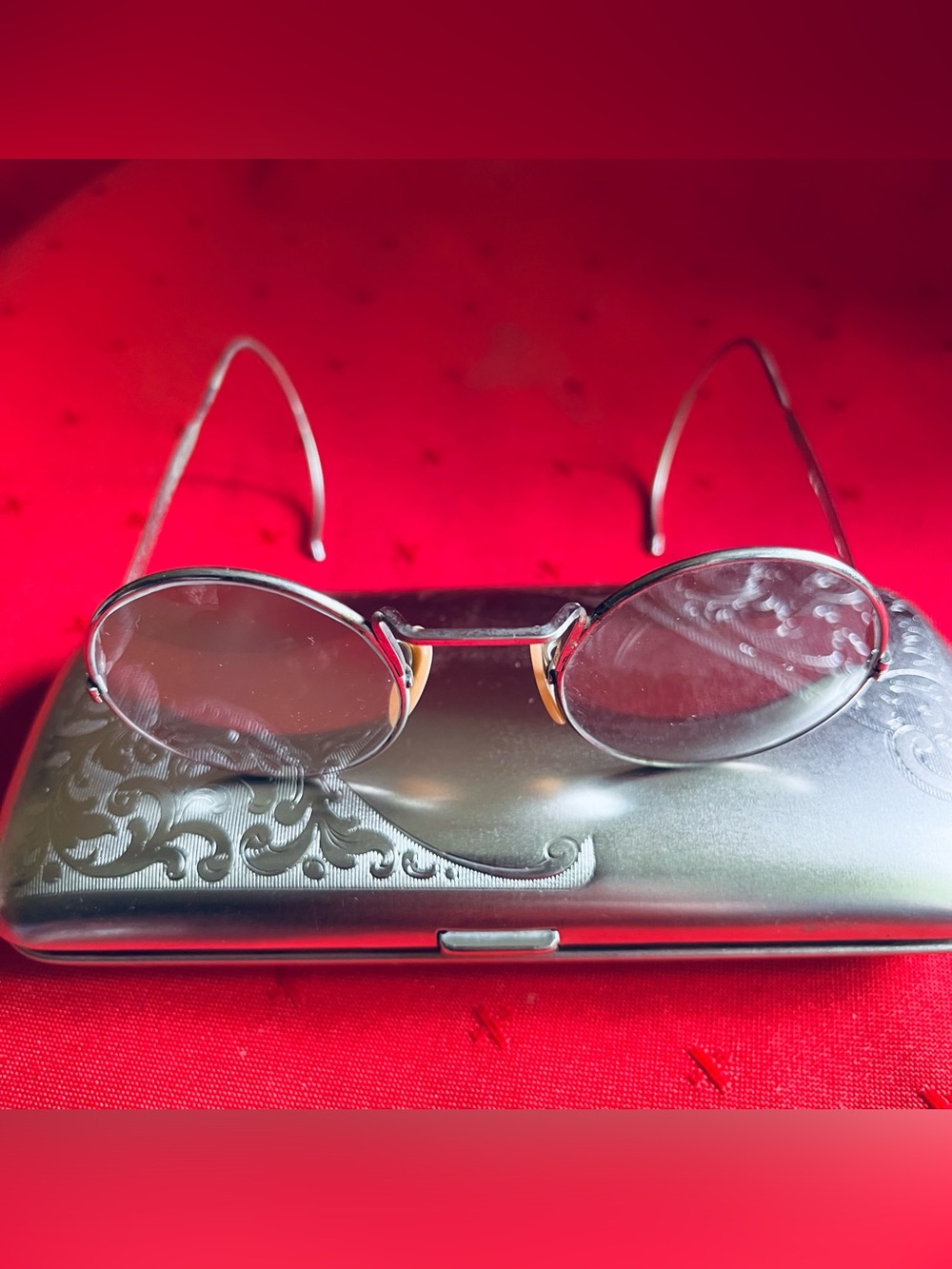 Rare Bausch & Lomb antique eyeglasses 12K white gold
